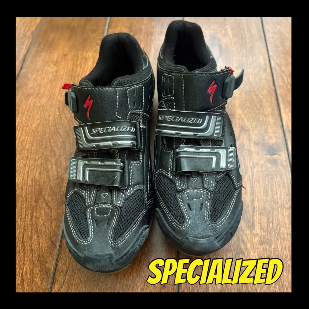 Specialized Cycling Shoes - Black with Red Accents